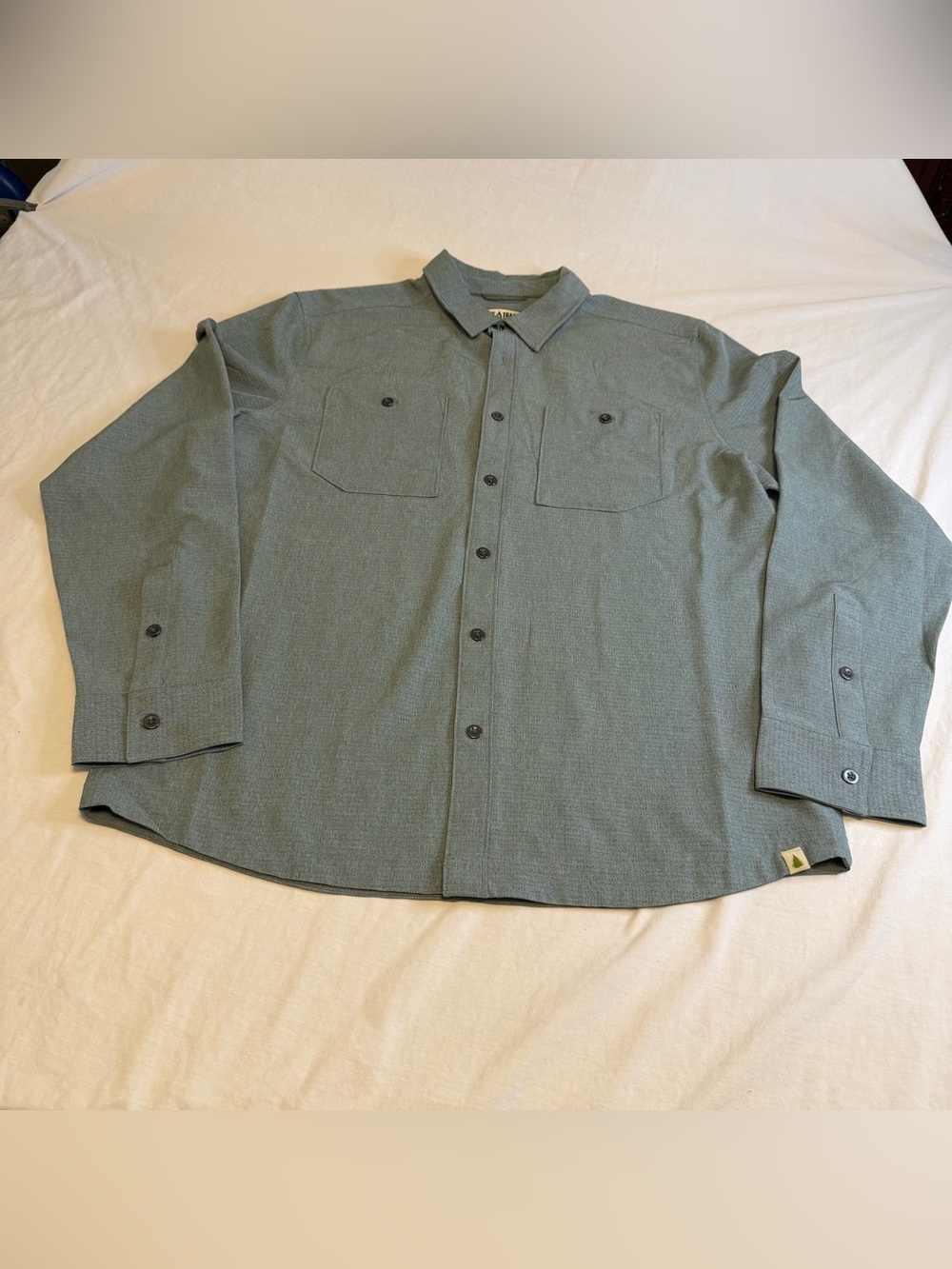 Lake & Trail Men's Casual Long-Sleeve Button-Down Shirt in Sage Green Size L